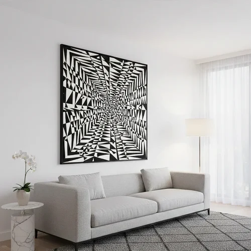Op art slika na platnu 3D iluzija, slike za zid