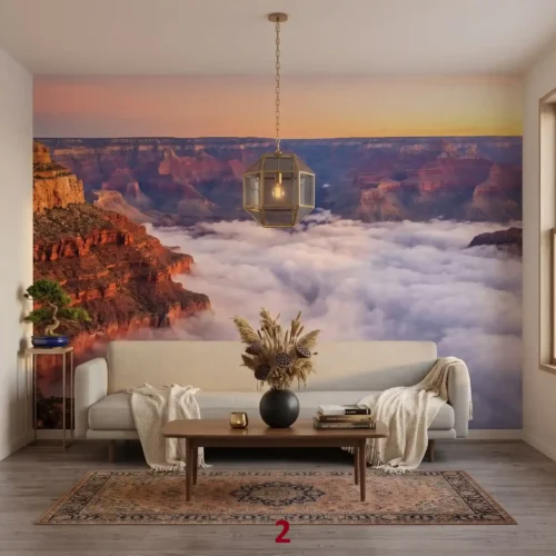 Foto Tapeta Grand Canyon Iznad Oblaka 4 compressed (1) Foto tapeta Grand Canyon iznad oblaka u dnevnoj sobi